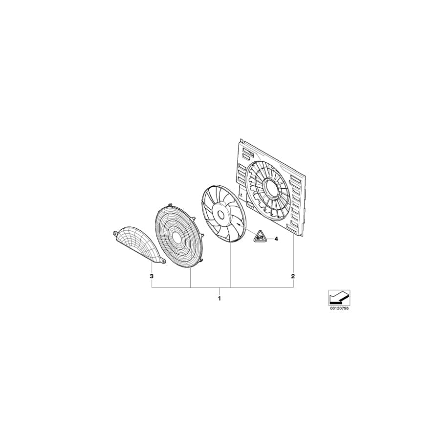 Genuine BMW 64546946373 E65 Compression Shroud With Fan (Inc. & 745d) | Duco Car Parts UK Car Parts