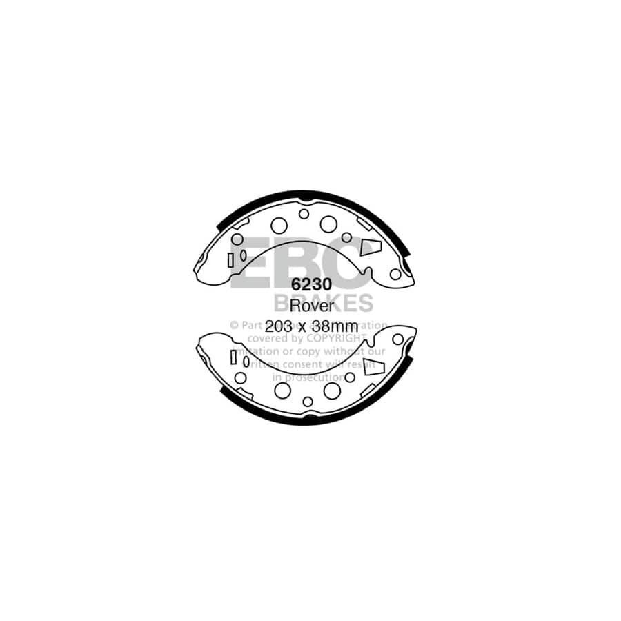 EBC 6230 Triumph TR7 Rear Brake Shoes 1 | Duco Car Parts UK Car Parts