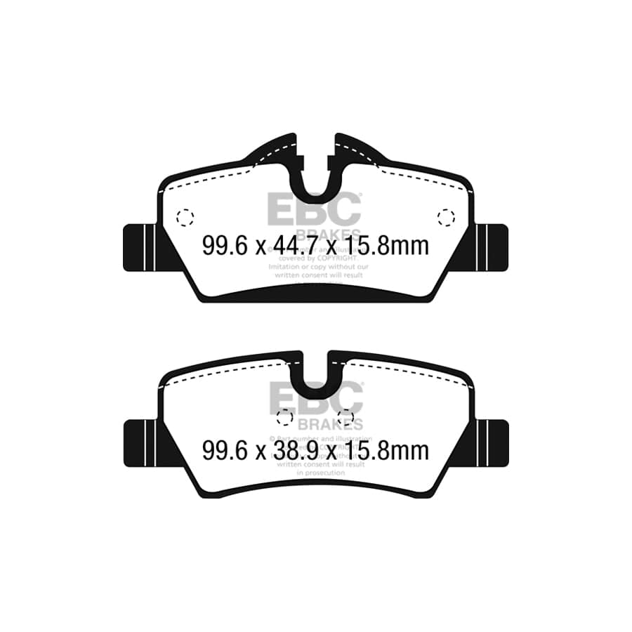 EBC PDKR1070 Mini F56 F57 Ultimax Rear Brake Pad & Plain Disc Kit - TRW Caliper 2 | Duco Car Parts UK Car Parts