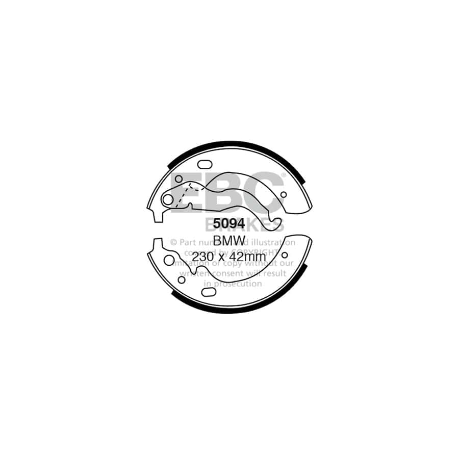 EBC 5094 BMW Rear Brake Shoes 1 | Duco Car Parts UK Car Parts