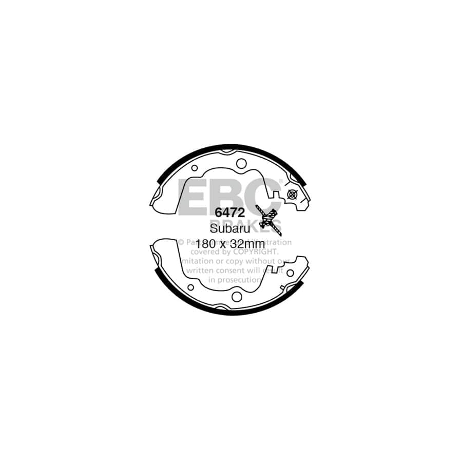 EBC 6472 Subaru 700 Rear Brake Shoes 1 | Duco Car Parts UK Car Parts