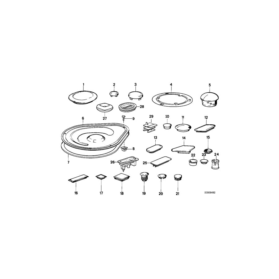 Genuine BMW 51718148714 E34 E32 Covering Cap SILBERGRAU (Inc. 525ix, 518i & 524td) | Duco Car Parts UK Car Parts