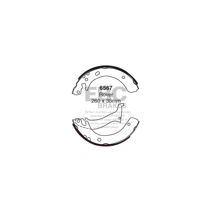 EBC 6567 Land Rover Freelander Rear Brake Shoes 1 | Duco Car Parts UK Car Parts