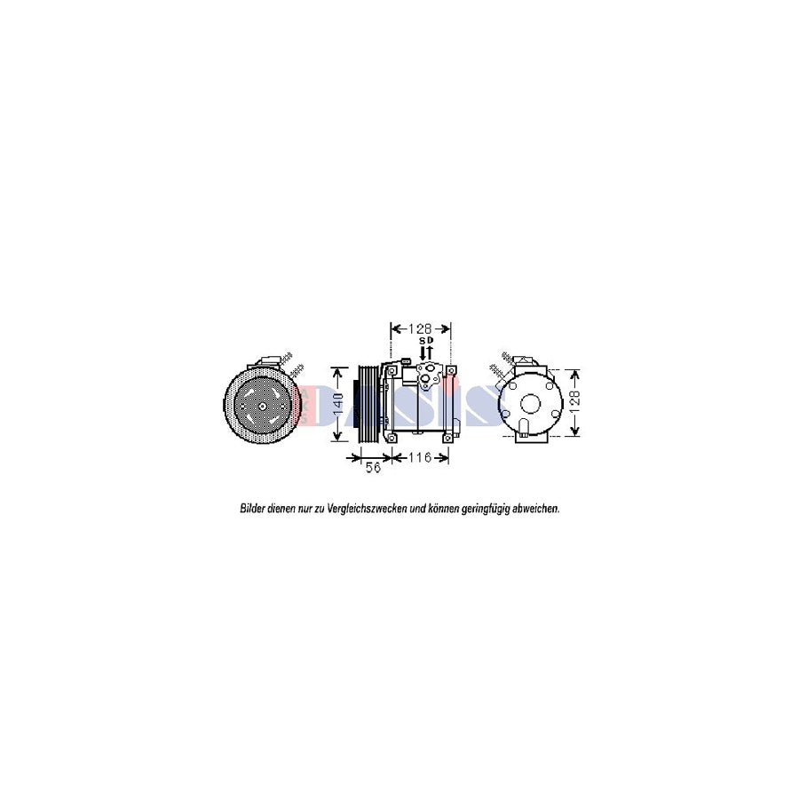 AKS Dasis 851819N Compressor, Air Conditioning | Duco Car Parts UK