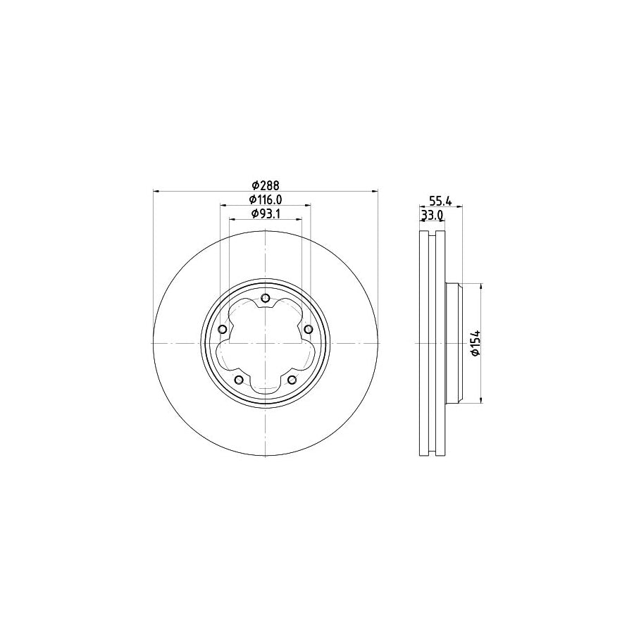 Hella 8DD 355 133-161 Brake Disc
