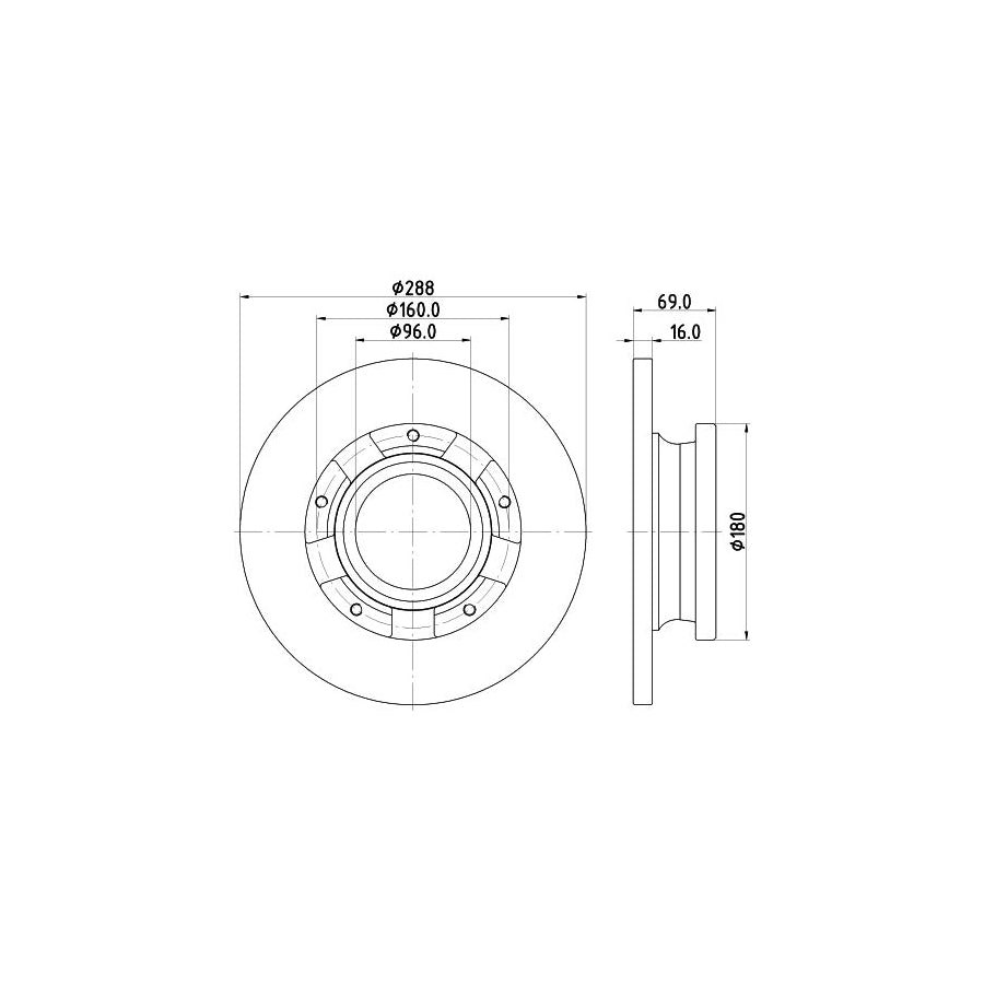Hella 8DD 355 133-071 Brake Disc