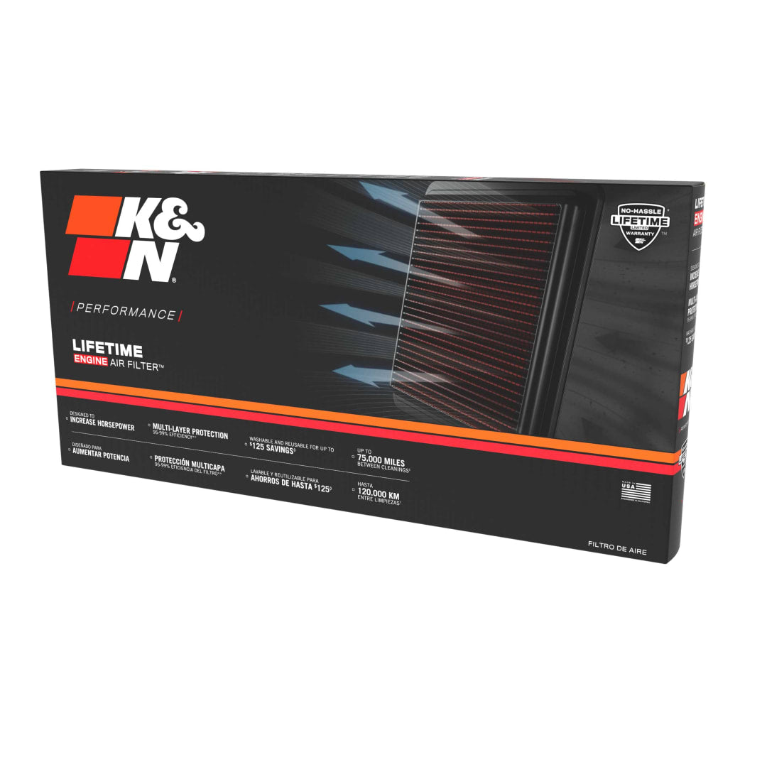 K&N 33-5117 High-Flow Original Lifetime Engine Air Filter - ACURA MDX V6-3.5L F/I