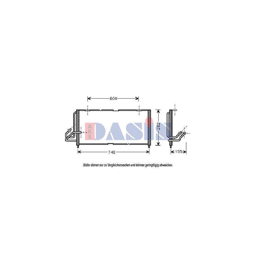 AKS Dasis 522034N Air Conditioning Condenser For Jeep Cherokee II (Xj) | Duco Car Parts UK