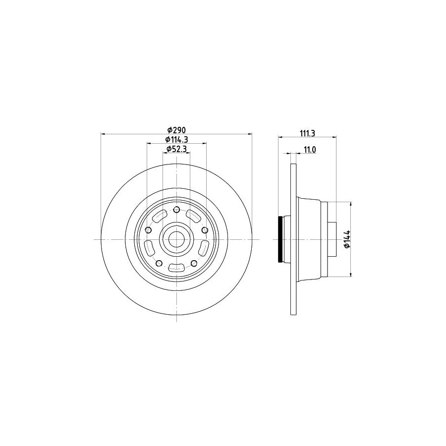 Hella 8DD 355 133-311 Brake Disc For Renault Megane IV Hatchback (B9A/M/N)