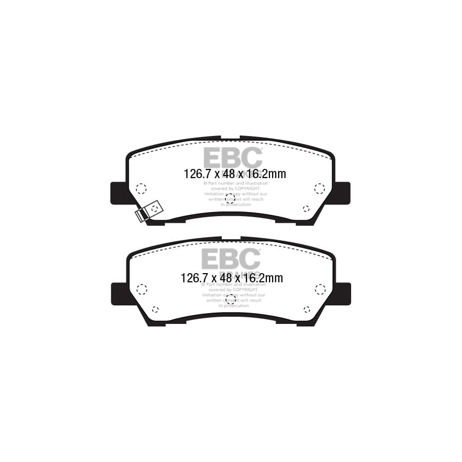 EBC PD02KR517 Ford Mustang Redstuff Rear Brake Pad & Plain Disc Kit 2 | Duco Car Parts UK Car Parts