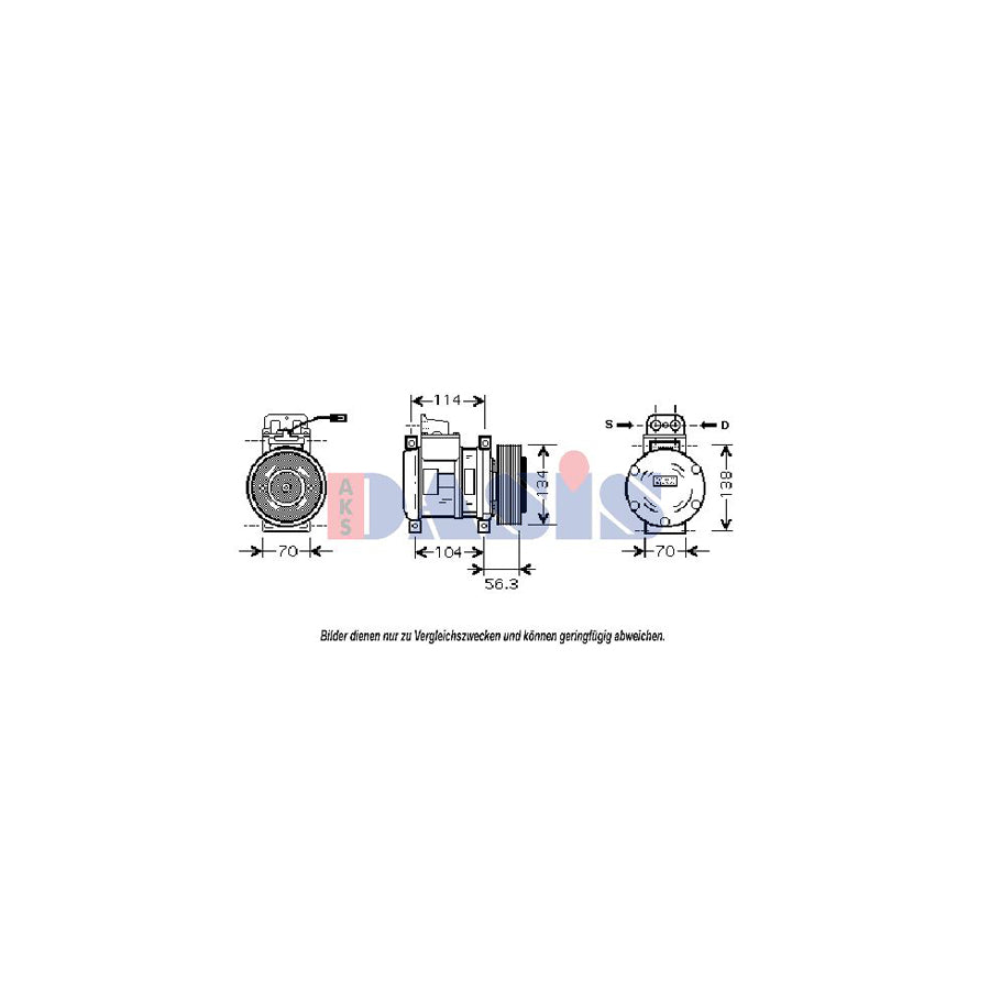 AKS Dasis 851847N Compressor, Air Conditioning | Duco Car Parts UK