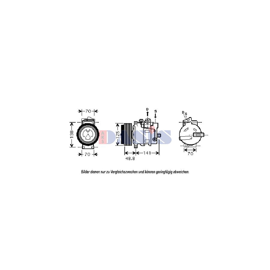 AKS Dasis 851848N Compressor, Air Conditioning Suitable For Mercedes-Benz Slk (R171) | Duco Car Parts UK