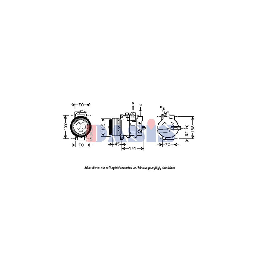 AKS Dasis 851850N Compressor, Air Conditioning | Duco Car Parts UK