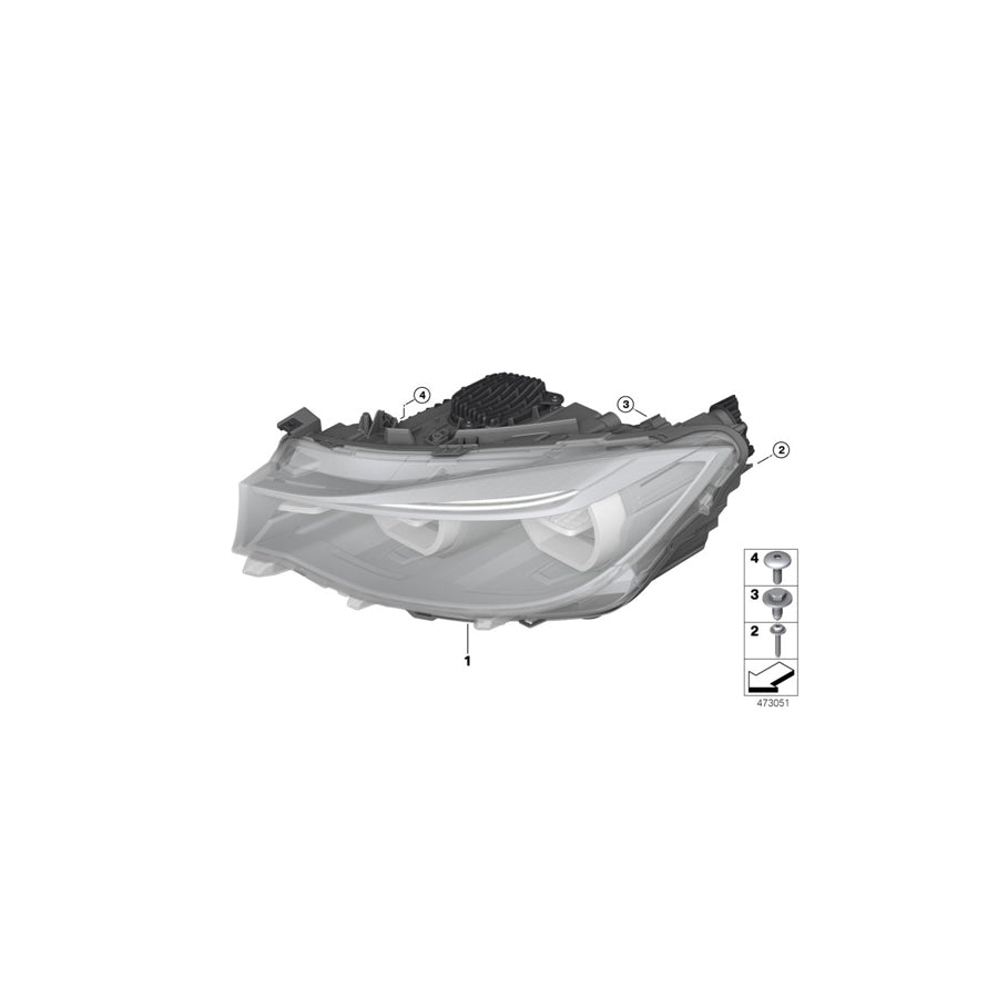 Genuine BMW 63117470424 F34 Headlight, Led, Ahl, Right (Inc. 330iX & 340iX) | Duco Car Parts UK