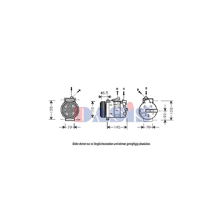 AKS Dasis 850687T Compressor, Air Conditioning | Duco Car Parts UK