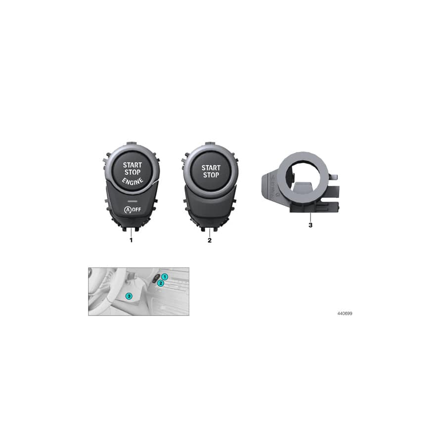 Genuine BMW 61316842093 G01 Starter/Stop Switch (Inc. & X3 30eX) | Duco Car Parts UK Car Parts