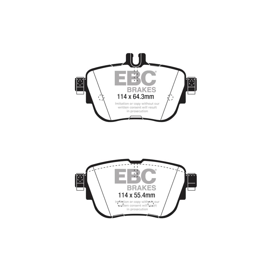 EBC PD02KR543 Mercedes-Benz W/S213 A/C238 Redstuff Rear Brake Pad & Plain Disc Kit - TRW Caliper 2 | Duco Car Parts UK Car Parts