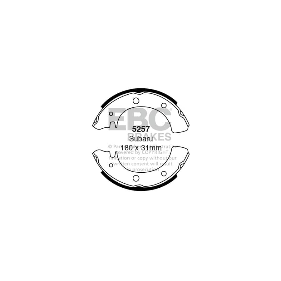EBC 5257 Subaru 3 Rear Brake Shoes 1 | Duco Car Parts UK Car Parts