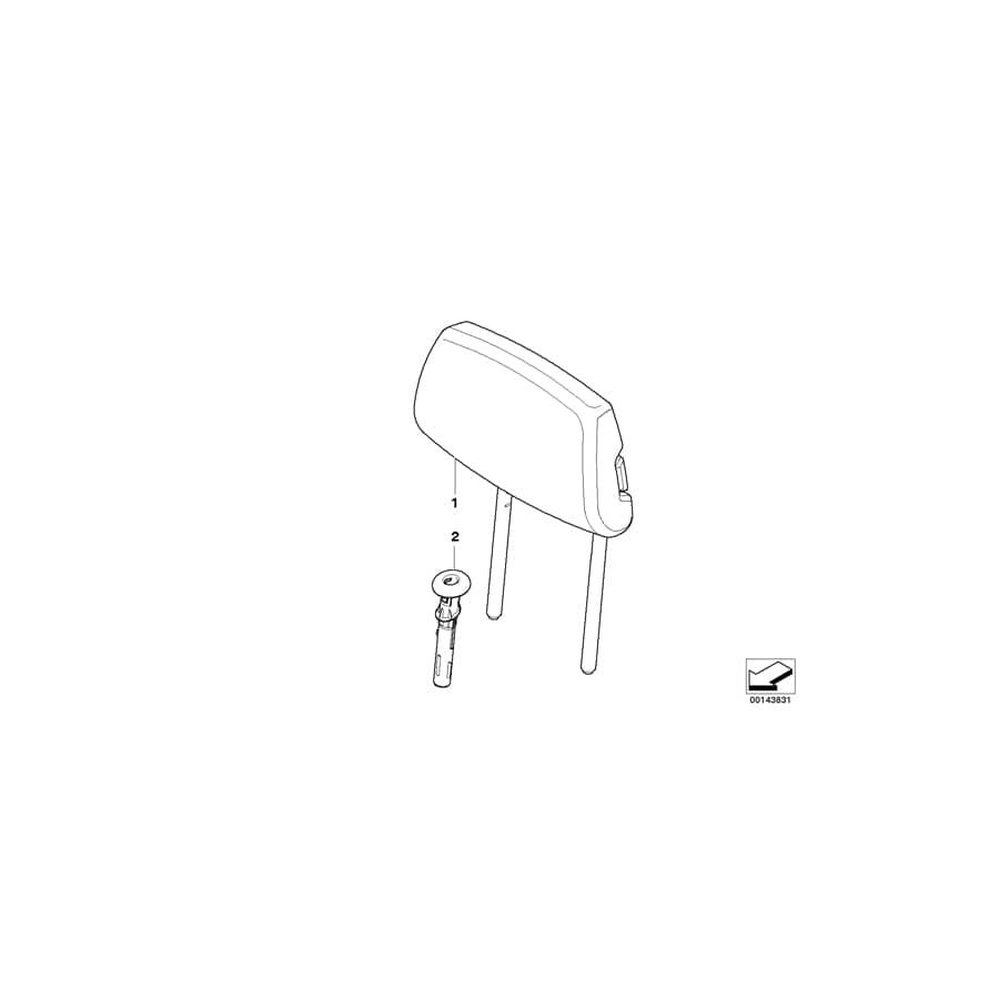 Genuine BMW 52207160683 E81 E87 E90 Headrest Leather LEMON (Inc. 328xi, 116i 1.6 & 325xi) | Duco Car Parts UK Car Parts