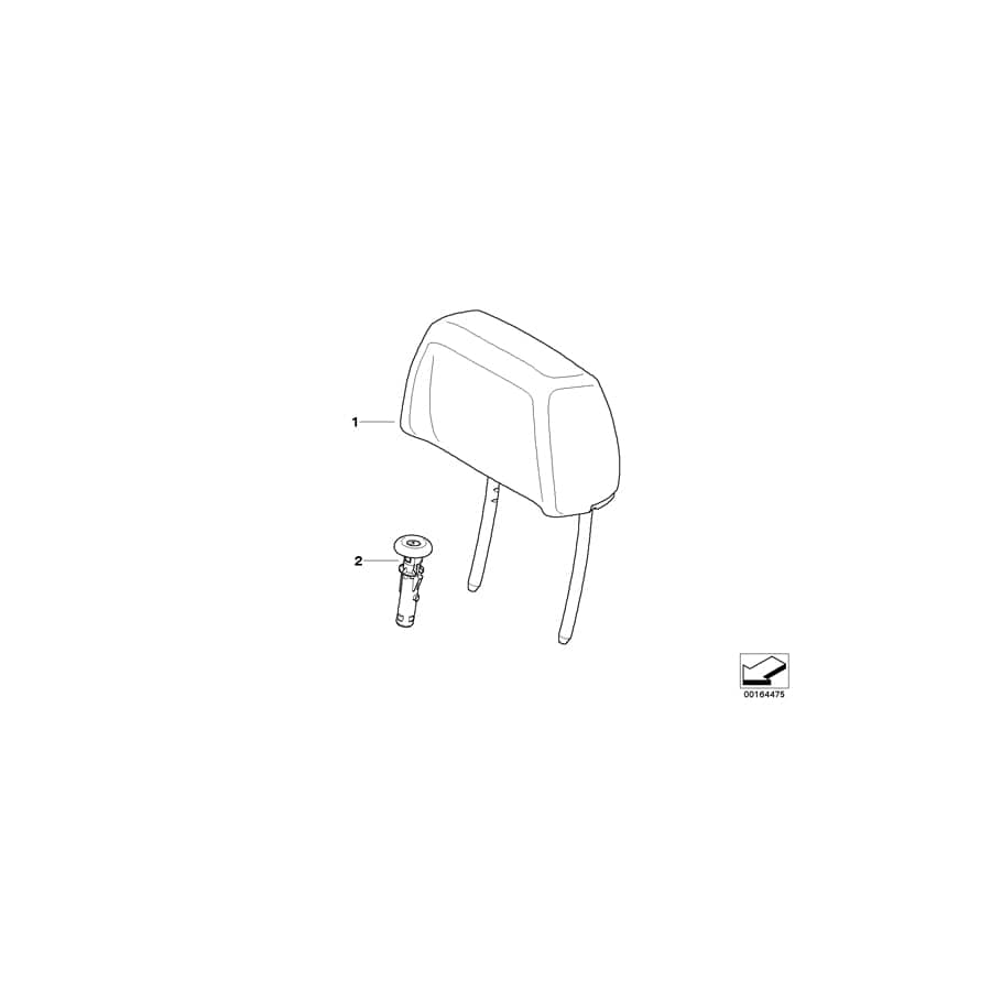 Genuine BMW 52107193086 E82 E87 E88 Headrest Cloth-Leather ANTHRAZIT (Inc. 118d, 130i & 116d) | Duco Car Parts UK Car Parts