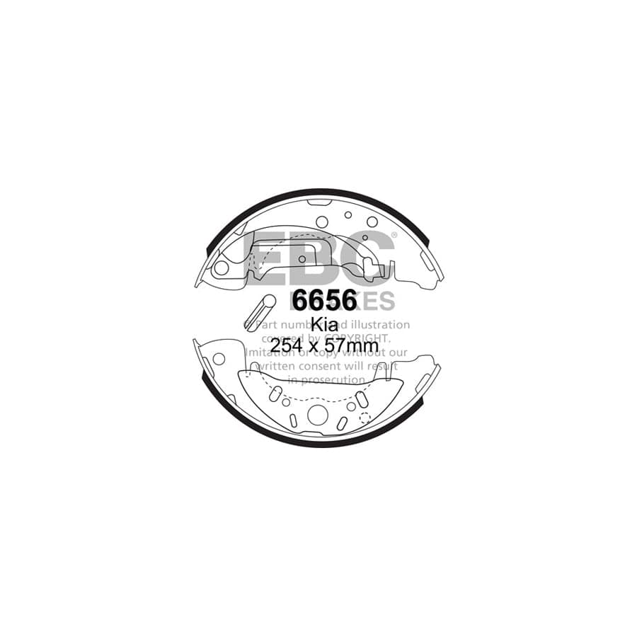 EBC 6656 Kia Rear Brake Shoes (Inc. Carnival & Sedona) 1 | Duco Car Parts UK Car Parts