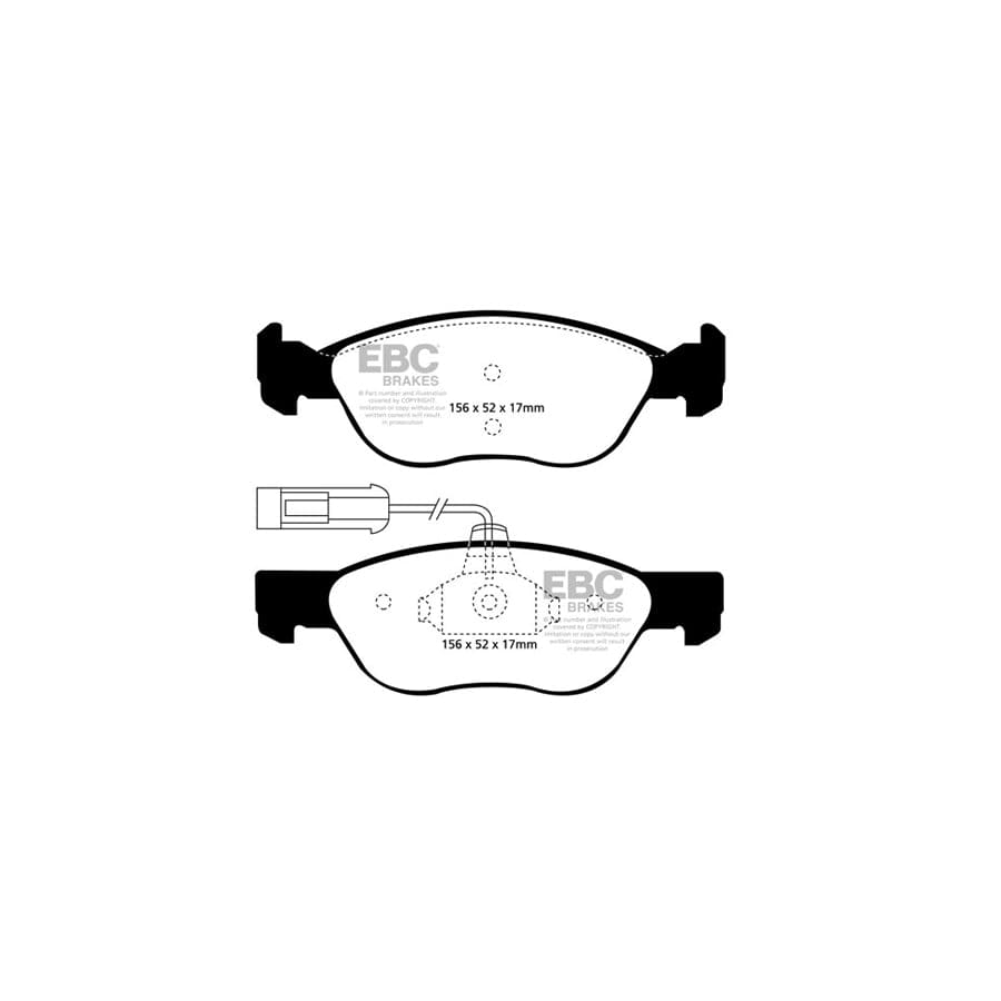 EBC PD03KF012 Alfa Romeo Yellowstuff Front Brake Pad & Plain Disc Kit - Girling/TRW Caliper (Inc. 145 & 146) 2 | Duco Car Parts UK Car Parts