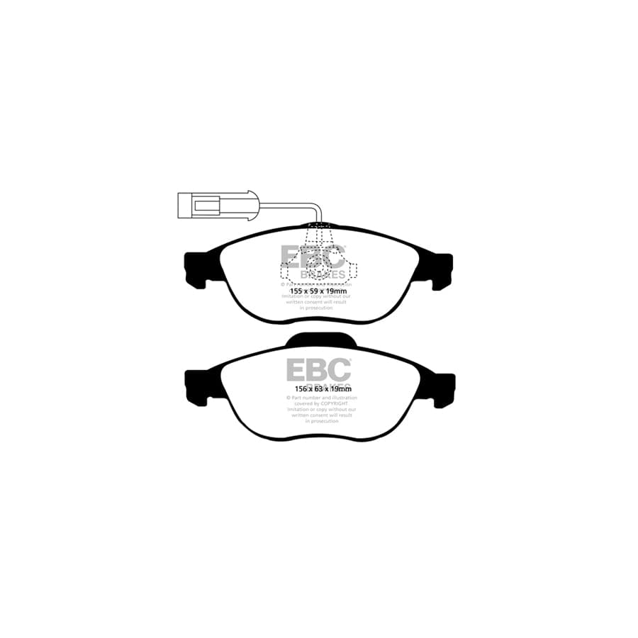 EBC PD03KF014 Alfa Romeo Yellowstuff Front Brake Pad & Plain Disc Kit - Girling/TRW Caliper (Inc. 147 & 156) 2 | Duco Car Parts UK Car Parts