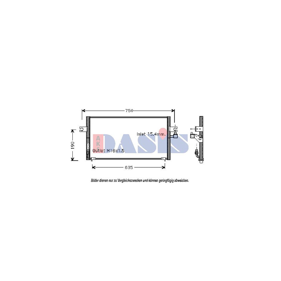 AKS Dasis 072010N Air Conditioning Condenser For Nissan Almera | Duco Car Parts UK