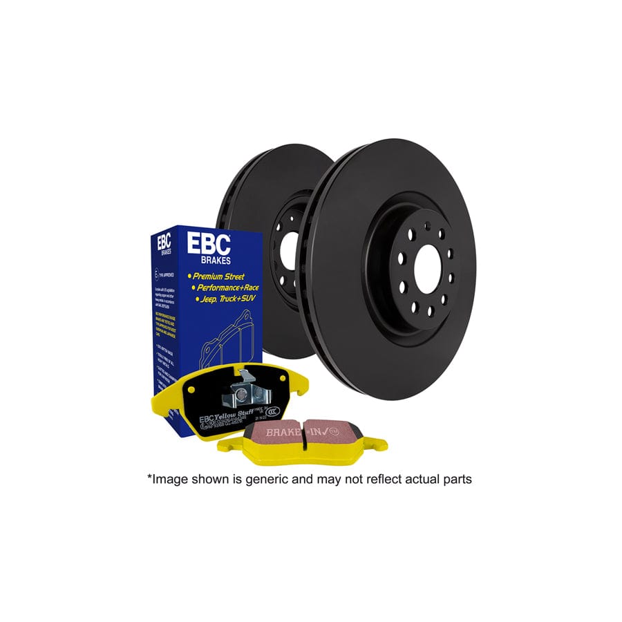EBC PD03KF024 Alfa Romeo Yellowstuff Front Brake Pad & Plain Disc Kit - TRW Caliper (Inc. 159 & Spider) 1 | Duco Car Parts UK Car Parts