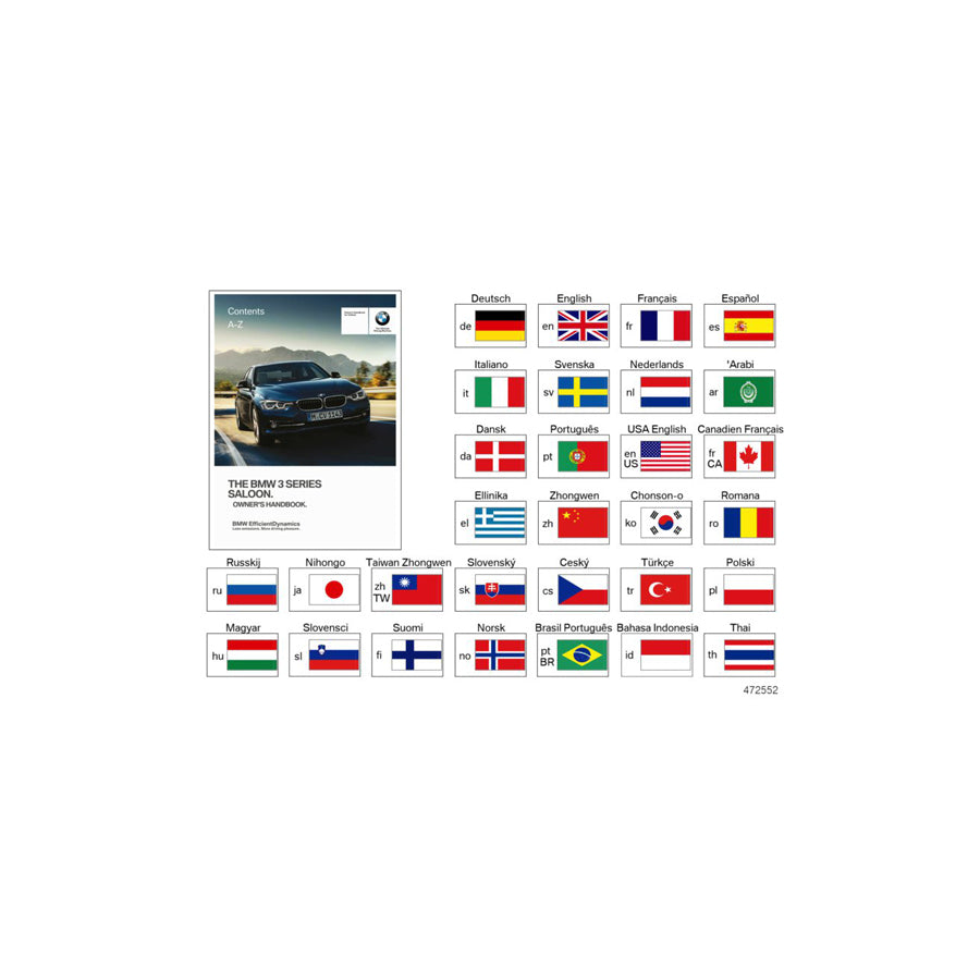Genuine BMW 01402926810 F30 Owner's Manual For F30 EN US (Inc. 320iX, Hybrid 3 & 335i) | Duco Car Parts UK