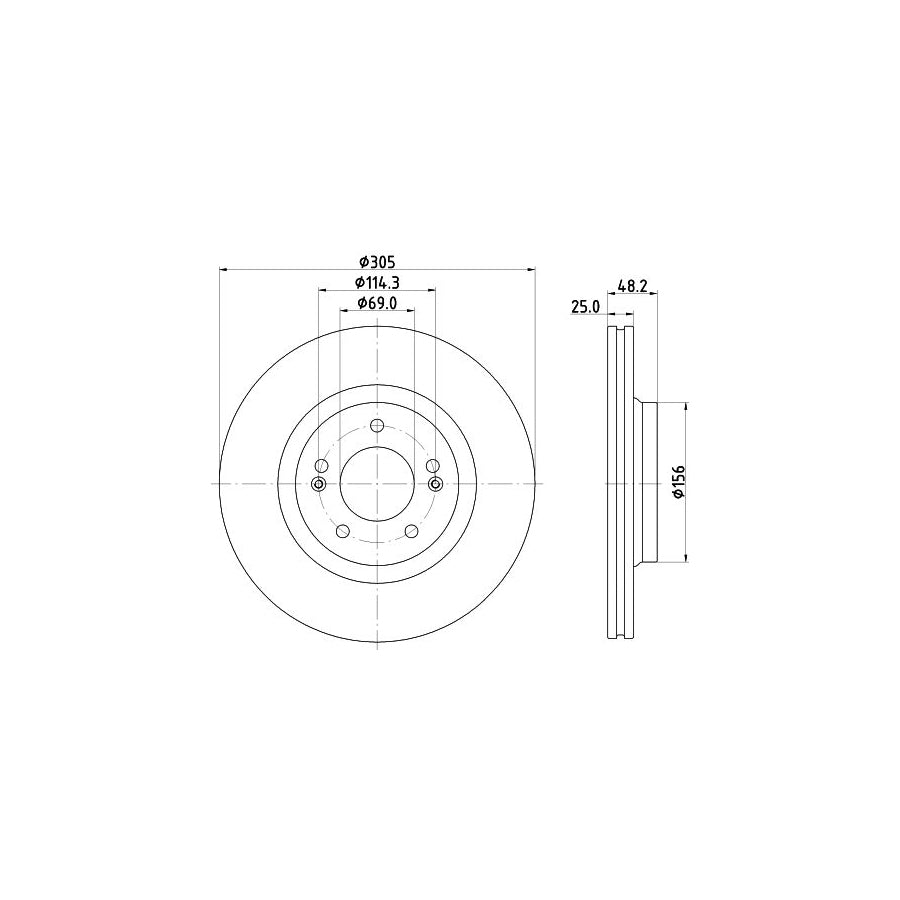 Hella 8DD 355 134-391 Brake Disc