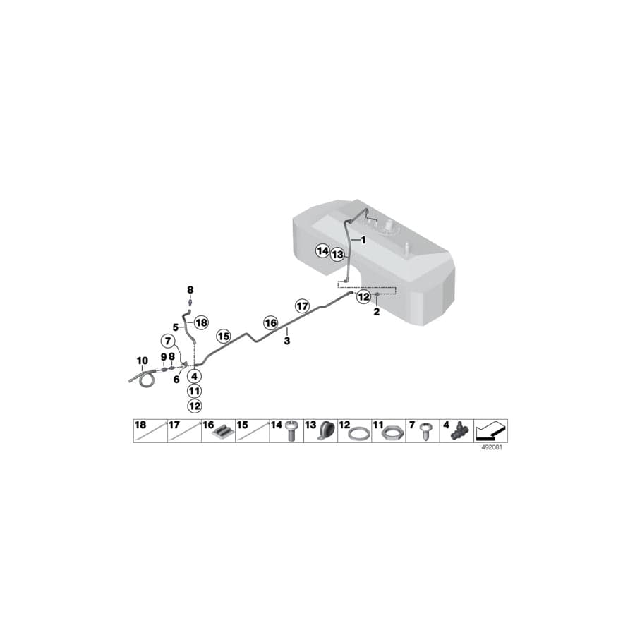 Genuine BMW 16008431550 BMW Fuel Pipe Bracket TUNNEL SIDE (Inc. & M4 GT4) | Duco Car Parts UK Car Parts