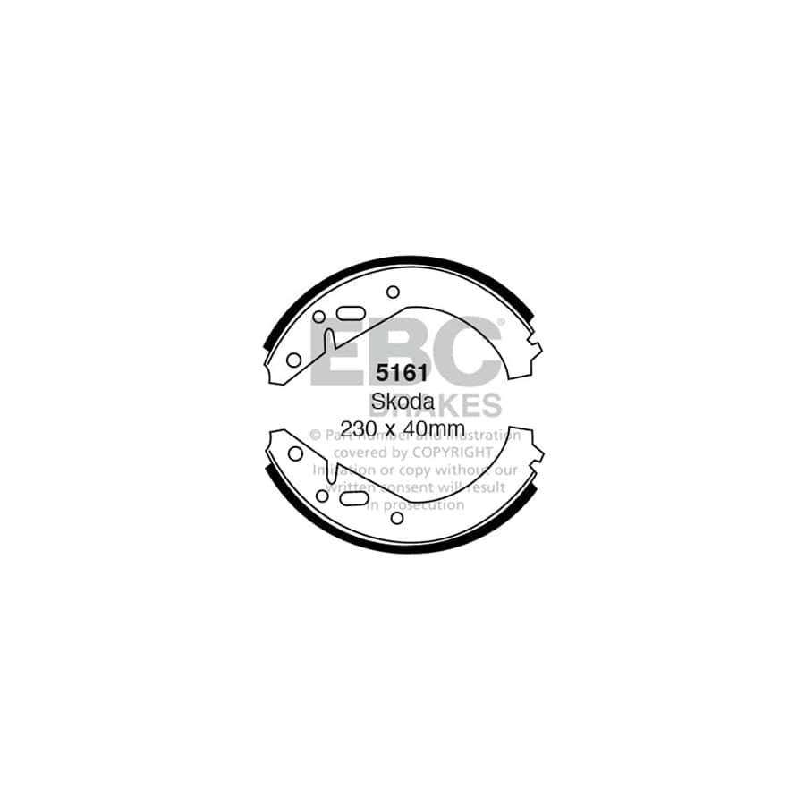 EBC 5161 Skoda Front/Rear Brake Shoes 1 | Duco Car Parts UK Car Parts