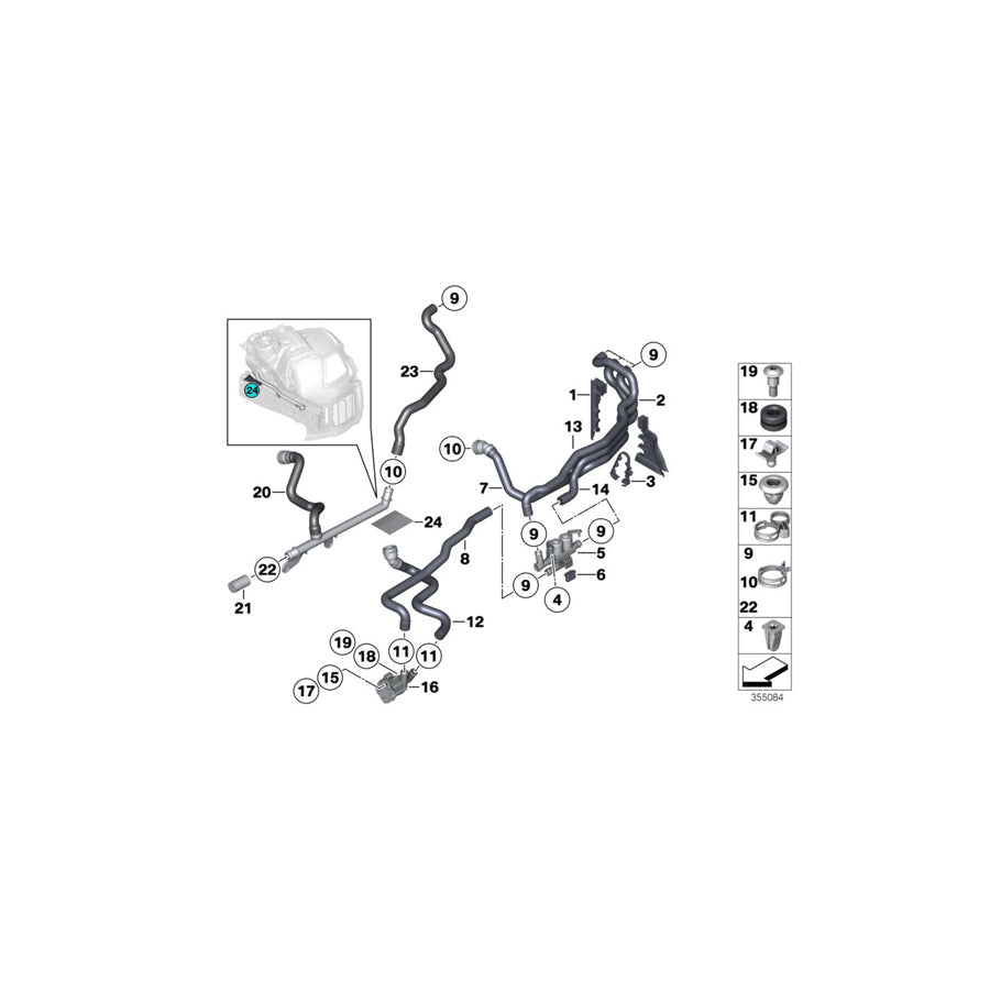 Genuine BMW 64119165735 F03 F10 F01 Pin (Inc. Alpina B7L, 520d ed & 550iX 4.0) | Duco Car Parts UK