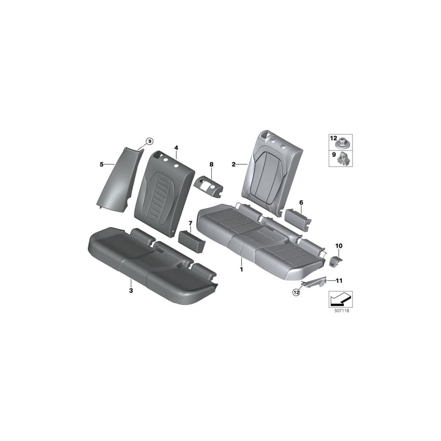 Genuine BMW 52208074537 G02 M Side Finisher, Leather, Left SCHWARZ (Inc. X4 M, X4 M40iX & X4 30dX) | Duco Car Parts UK Car Parts