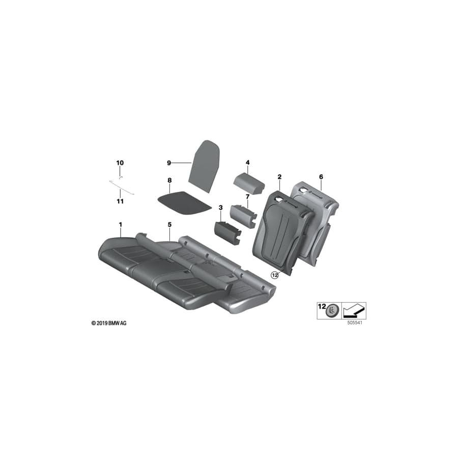 Genuine BMW 52207480295 F16 Cover Backrest, Leather, Rear Left SCHWARZ (Inc. X6 35i, X6 30dX & X6 50iX 4.4) | Duco Car Parts UK Car Parts