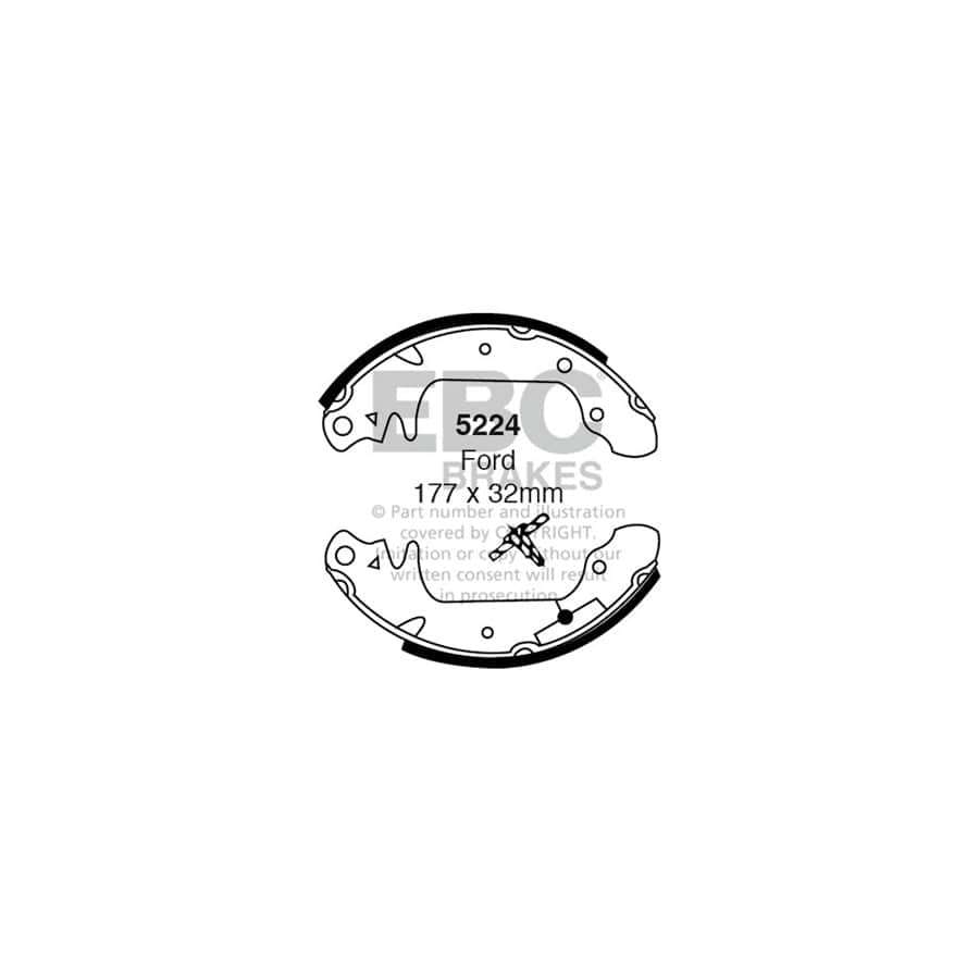 EBC 5224 Ford Fiesta Rear Brake Shoes 1 | Duco Car Parts UK Car Parts
