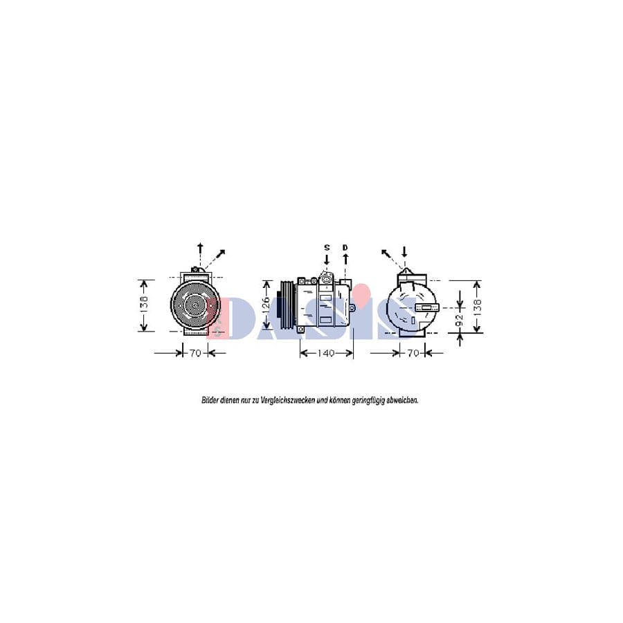AKS Dasis 853040N Compressor, Air Conditioning | Duco Car Parts UK