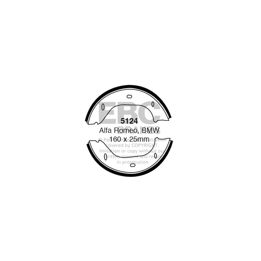 EBC 5124 Alfa Romeo BMW Nsu Front/Rear Brake Shoes 1 | Duco Car Parts UK Car Parts