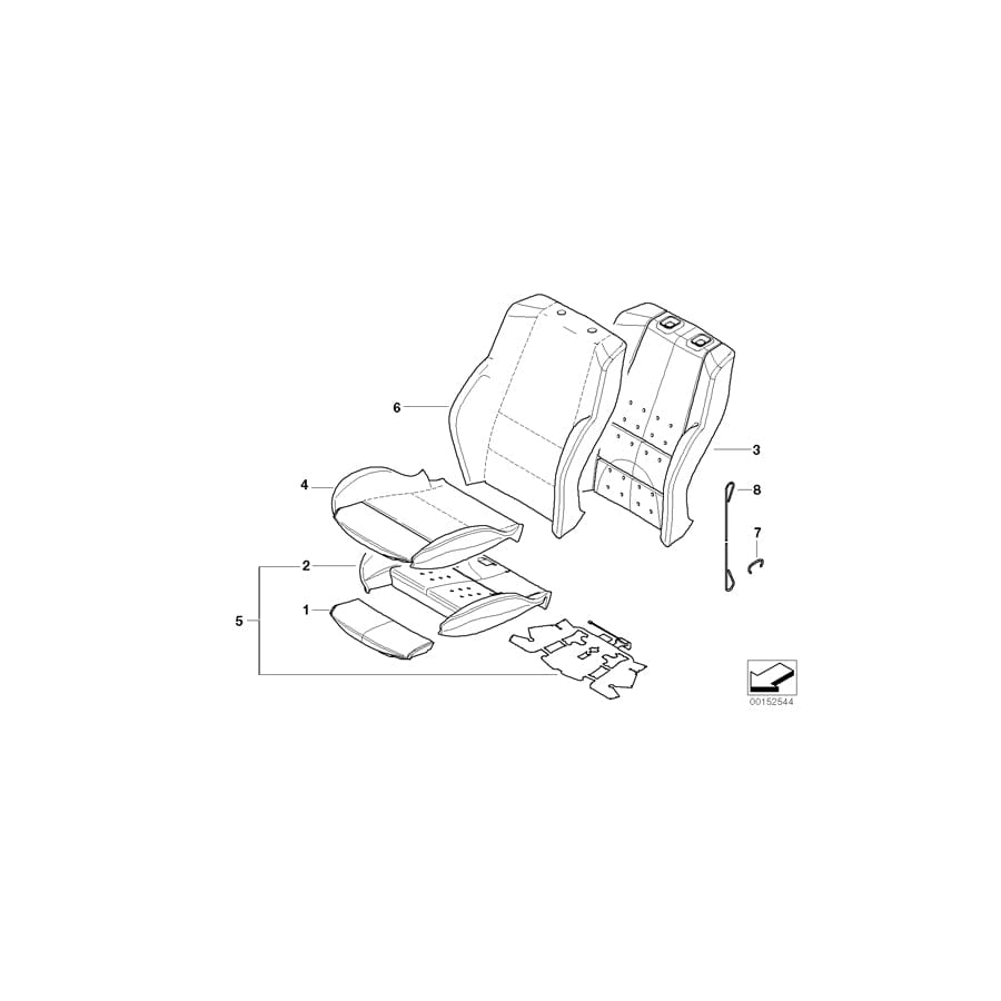 Genuine BMW 52203410492 E83 E83 Seat Cover Leather Left GRAU (Inc. X3 3.0i, X3 2.5i & X3 3.0si) | Duco Car Parts UK Car Parts