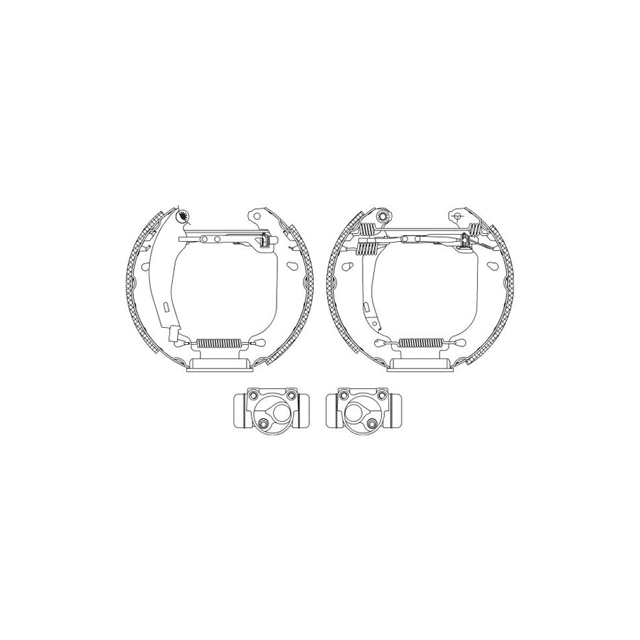Hella Shoe Kit Pro 8DB 355 003-871 Brake Set, Drum Brakes For Renault 19
