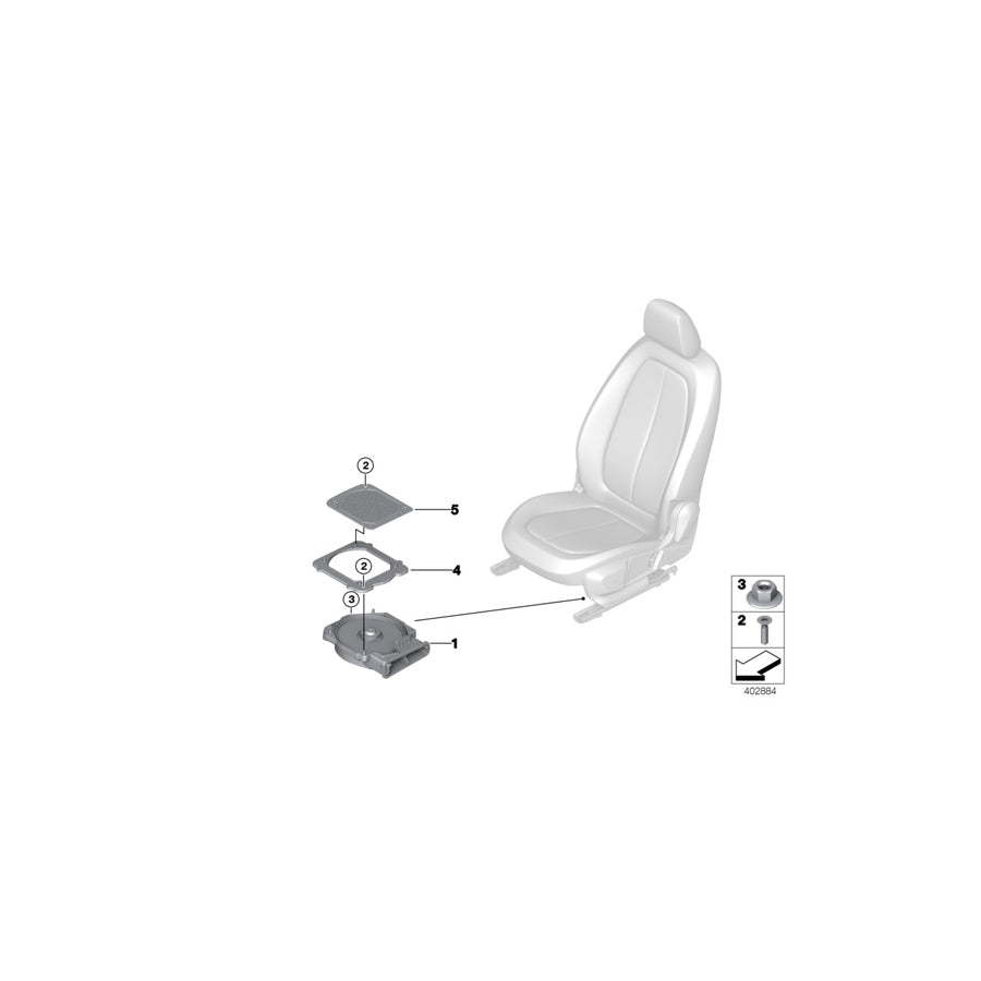 Genuine BMW 65139265335 F48 F45 Adapter Plate ZENTRALBASS (Inc. X1 18i, X1 20dX & 218d) | Duco Car Parts UK