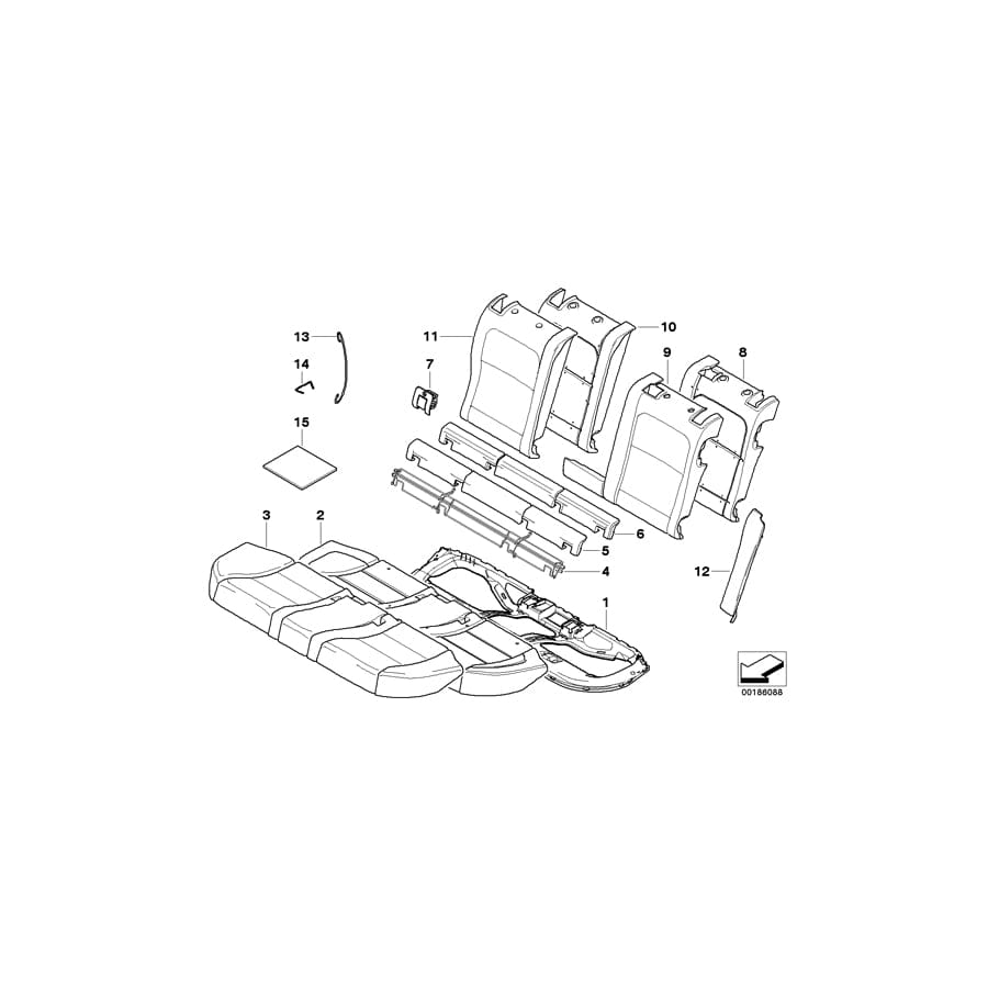 Genuine BMW 52206964847 E61 E61 Cover Backrest Cloth Left ANTHRAZIT (Inc. 530xd, 525d & 523i) | Duco Car Parts UK Car Parts