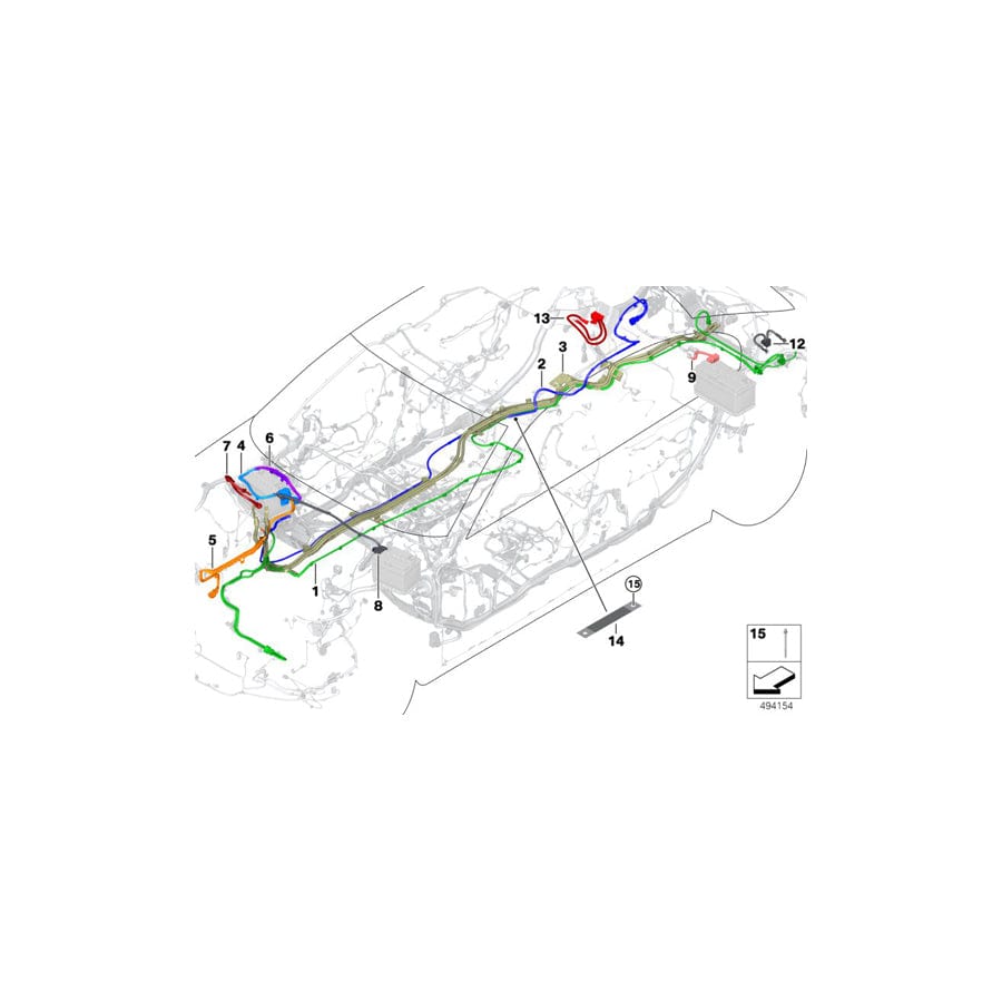 Genuine BMW 61128705945 G14 G15 Wiring Harness Eas Underfloor (Inc. M850iX, 840i & 840dX) | Duco Car Parts UK Car Parts