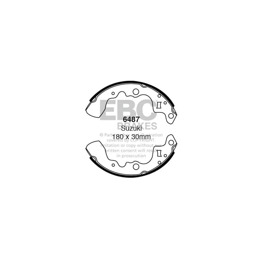 EBC 6487 Subaru Suzuki Rear Brake Shoes (Inc. Justy, Alto, Swift) 1 | Duco Car Parts UK Car Parts