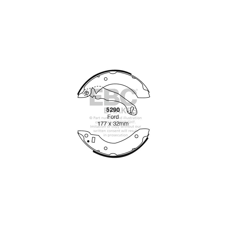 EBC 5290 Ford Rear Brake Shoes 1 | Duco Car Parts UK Car Parts