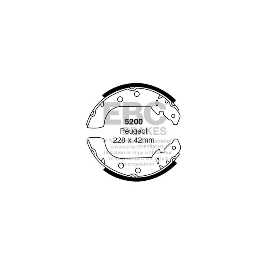 EBC 5200 Citroen Peugeot Rear Brake Shoes 1 | Duco Car Parts UK Car Parts