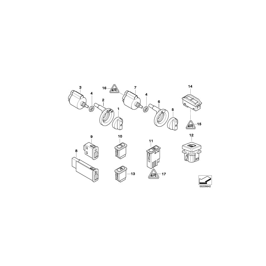 Genuine BMW 61318363687 E39 Switch Fog Tail Light (Inc. 520d, 525d & 525td) | Duco Car Parts UK Car Parts