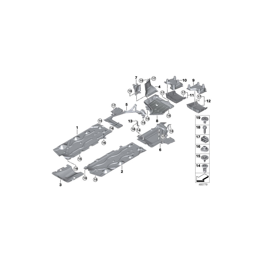 Genuine BMW 51757410775 F45 Retainer For Floor Cover, Rear (Inc. 225xe & Cooper SE ALL4) | Duco Car Parts UK