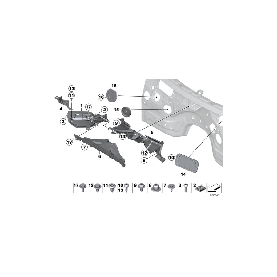 Genuine BMW 51757213660 F25 F26 Partition, Compartment, Center Bottom (Inc. X3 20iX, X3 18i & X3 30dX) | Duco Car Parts UK